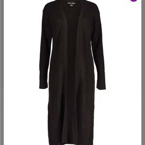Black Open Duster. NWOT by Evelyn Taylor